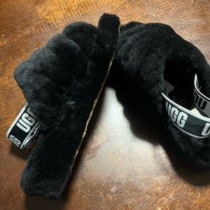 Black UGG open toe slipper size 10